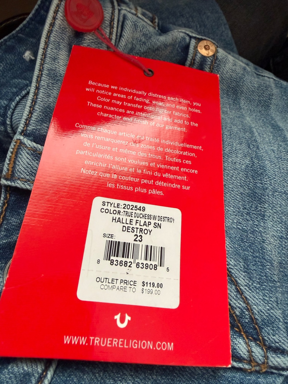 True Religion Halle Flap Jeans - Picture 2 of 6
